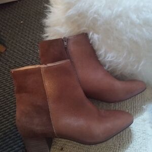 Brown Soft leather and suede ankle boot.
